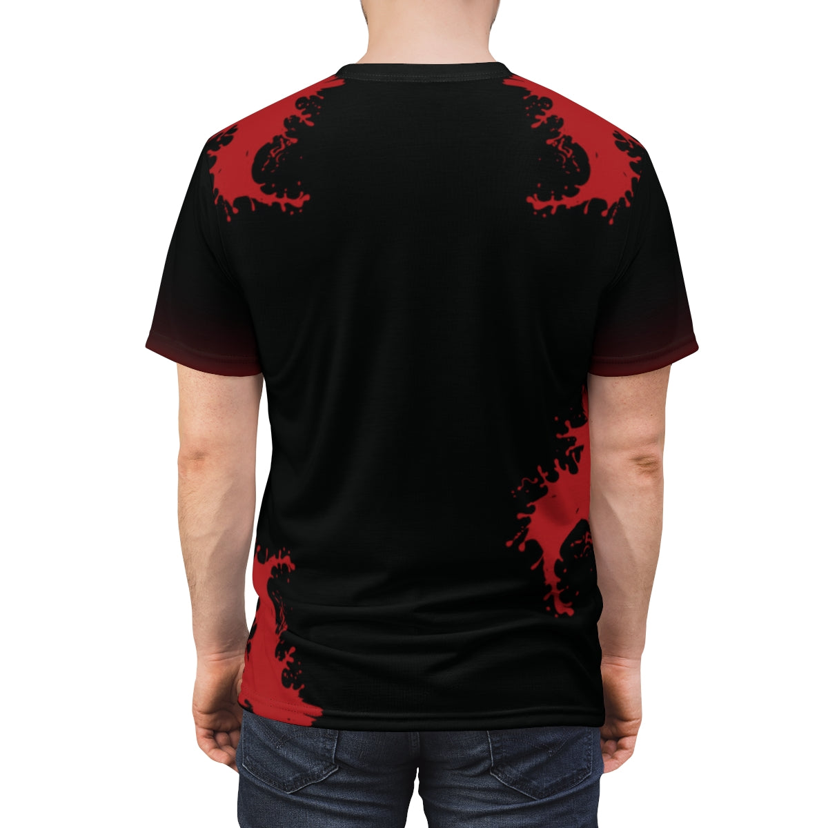 Model wearing the Tag-Less Jersey T-Shirt for a casual, comfortable look