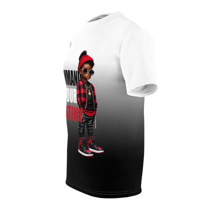 Side profile of the Tag-Less Jersey T-Shirt showcasing a relaxed fit
