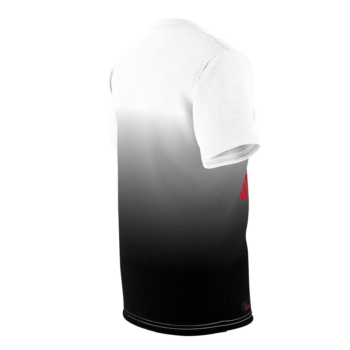 Side profile of the Tag-Less Jersey T-Shirt showcasing a relaxed fit