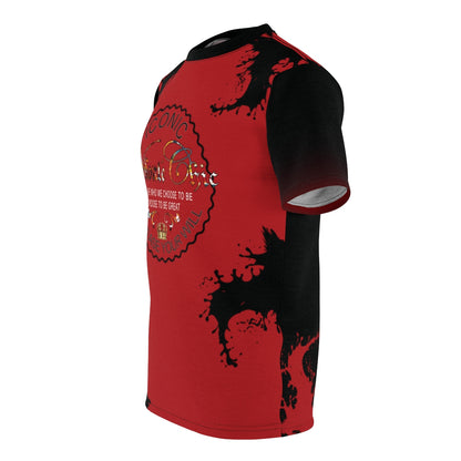 Side profile of the Tag-Less Jersey T-Shirt showcasing a relaxed fit