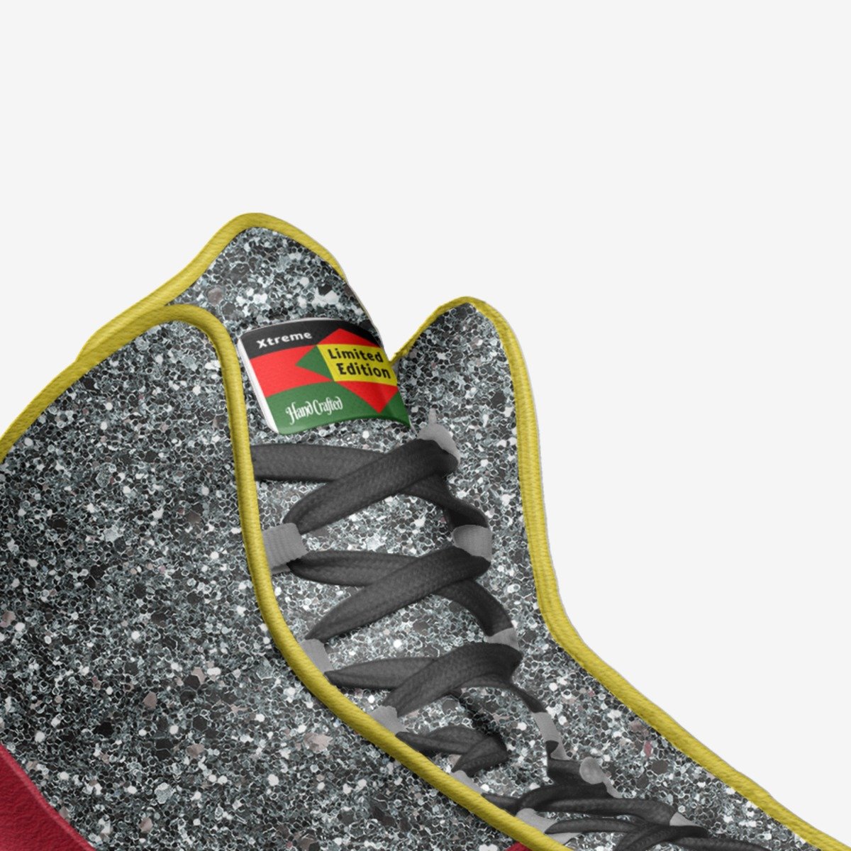 Close-up of XK-Nubian Sneakers’ premium leather and stitching details